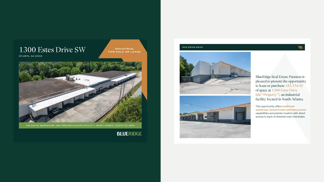 Property brochure cover and inside spread