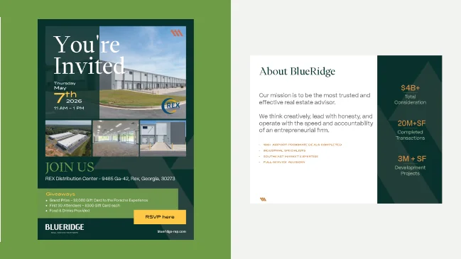 Event invitation and about page